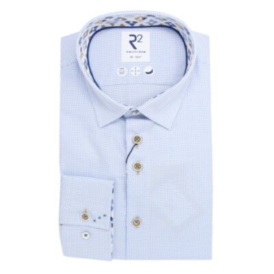 R2 Amsterdam HBD Dobby Shirt In Blue
