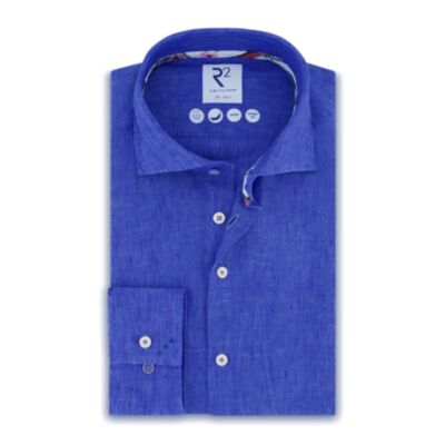 R2 Amsterdam Linen Shirt In Cobalt