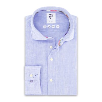 R2 Amsterdam Linen Shirt In Light Blue