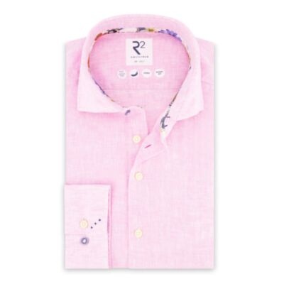 R2 Amsterdam Linen Shirt In Pink