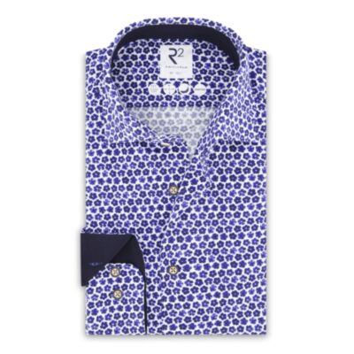 R2 Amsterdam Floral Print Shirt In Blue