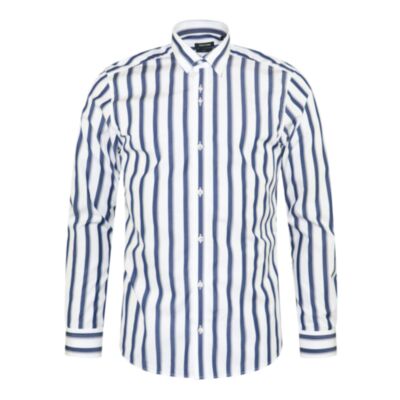 Remus Uomo Ashton Slim Striped Shirt Nav