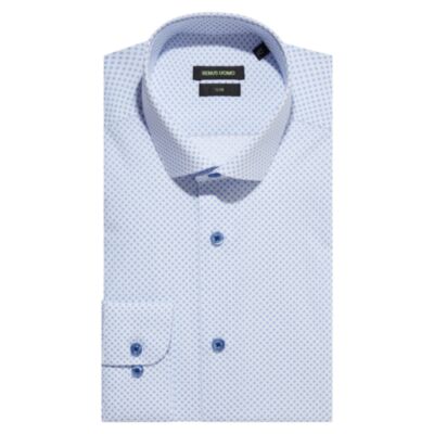 Remus Uomo Kirk Slim Shirt In Blue Print