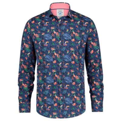 Fish Named Fred Jungle Shirt Navy