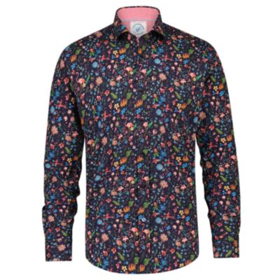 Fish Named Fred Flamingo Shirt Navy
