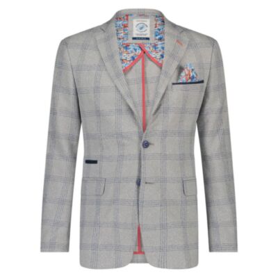 Fish Named Fred Linen Jacket Grey/Blue C