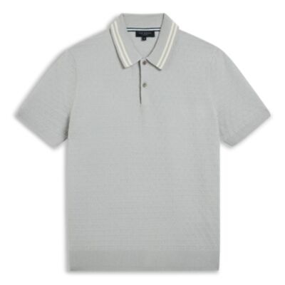 Ted Baker SS T Stitched Polo Grey