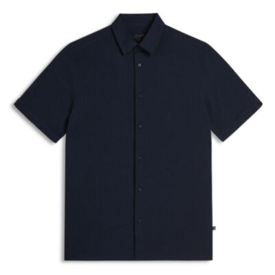 Ted Baker SS Seersucker Shirt Navy