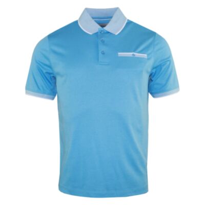Bugatti Contrast Collar Polo Light Blue