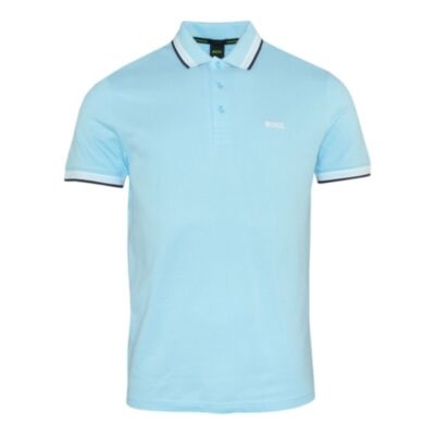 Boss Paddy Polo Shirt In Pastel Blue