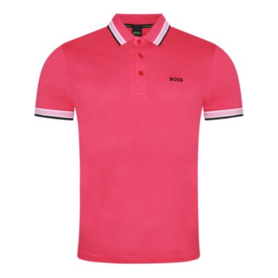 Boss Paddy Polo Shirt In Medium Pink