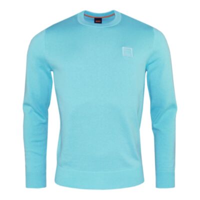 Boss Kanovano Knitted Sweat Open Blue