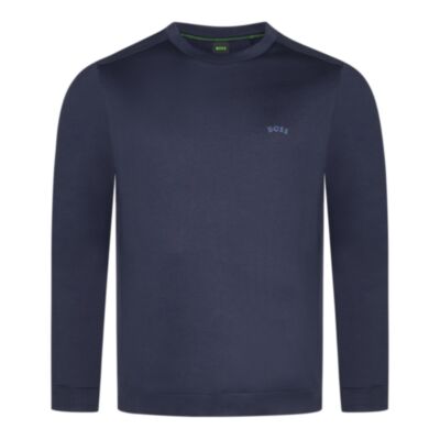 Boss Salbo Curved Logo Sweat Dark Blue