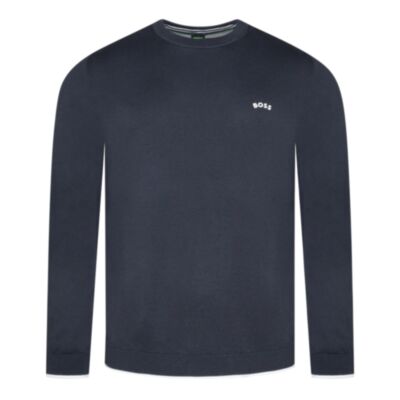 Boss Rallo Logo Sweater Dark Blue
