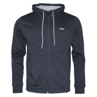 Boss Saggy Full Zip Hoodie Dark Blue