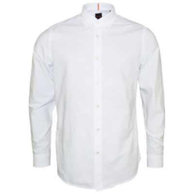 Boss Rickert Cotton LS Shirt White