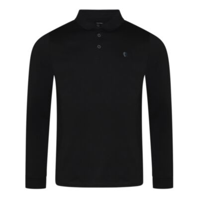 Remus Uomo LS Polo Shirt In Black
