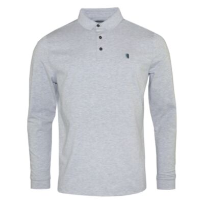 Remus Uomo LS Polo Shirt Light Grey