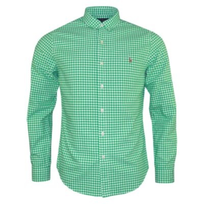 Ralph Lauren Slim LS Gingham Shirt Green