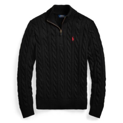 Ralph Lauren Half Zip Sweater In Black