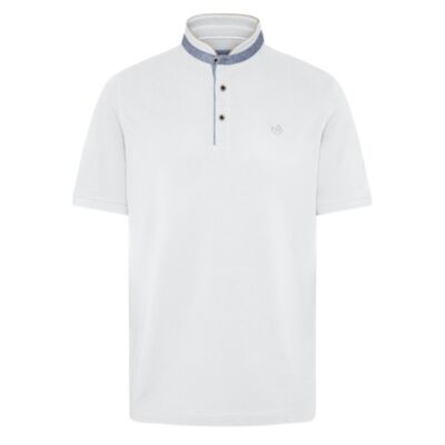 Bugatti Grandad Collar Cont Polo White