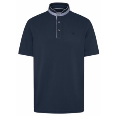 Bugatti Grandad Collar Cont Polo Navy
