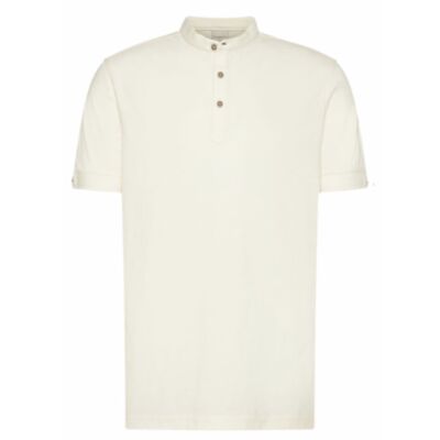 Bugatti Grandad Collar Polo Ecru