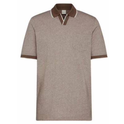 Bugatti Contrast Collar Polo Beige