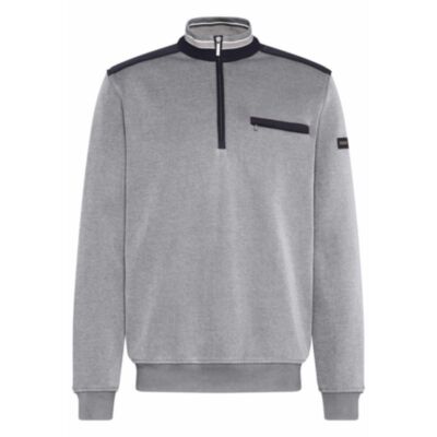 Bugatti Half Zip Knitted Top In Ecru