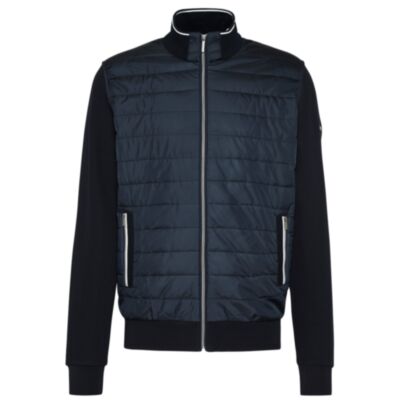 Bugatti Padded Mix Media Jacket In Navy