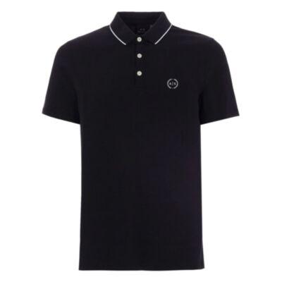 Armani Exchange Collar Tipped Polo Black