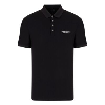 Armani Exchange Logo Polo Shirt Black