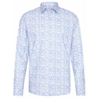 Bugatti LS Printed Shirt In Light Blue
