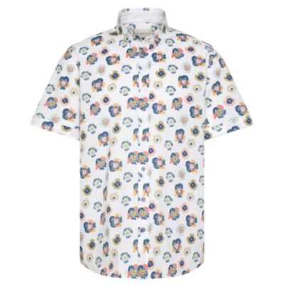 Bugatti Casual SS Printed Shirt White