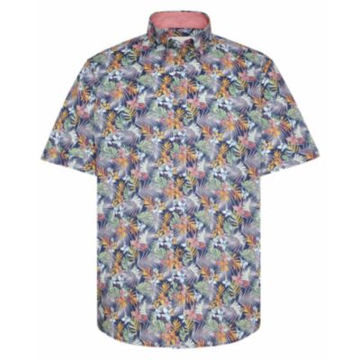 Bugatti Casual Printed Shirt In Blue