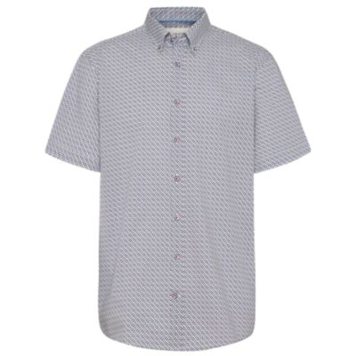 Bugatti Casual SS Printed Shirt In Navy