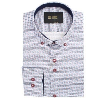 6Th Sense BD Flower Print LS Shirt Navy