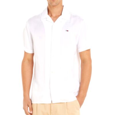 Tommy Jeans Classic Solid Camp Shirt Whi