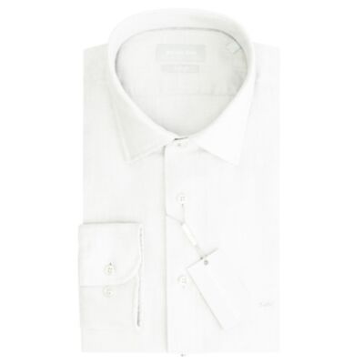 Michael Kors Cotton Linen Slim Shirt Whi