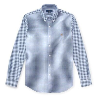 Ralph Lauren Slim Fit Oxford Checked Shirt in Blue