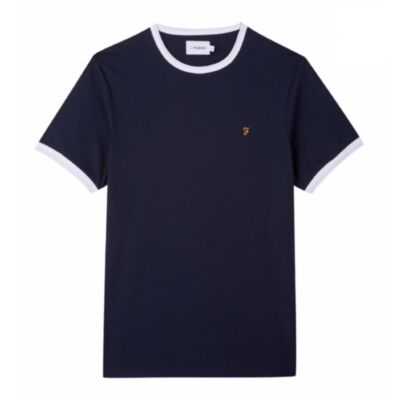 Farah Groves Ringer SS Tee True Navy