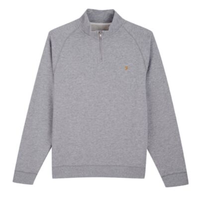 Farah Jim 1/4 Zip Sweater Light Grey Mar