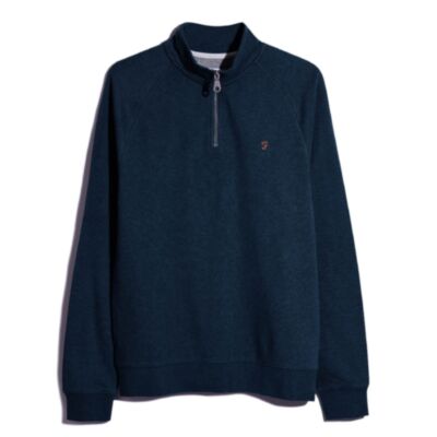 Farah Jim 1/4 Zip Sweater Rich Indigo