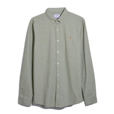 Farah Steen Slim Ls Bd Shirt Moss Green