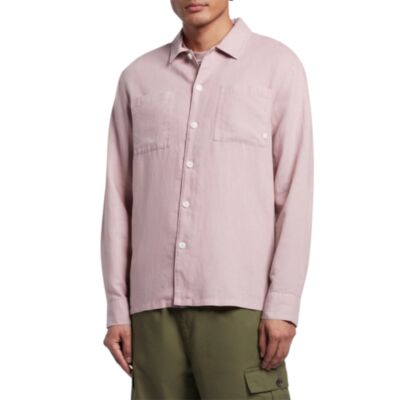Farah Nelson LS Slub Shirt Dark Pink