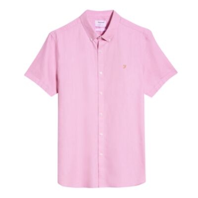 Farah Brewer SS Shirt In Coral Pink