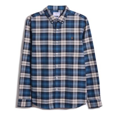 Farah Brewer Check LS Shirt Fog