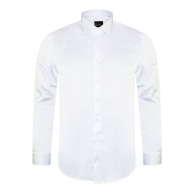 6th Sense Formal Stretch Shirt White