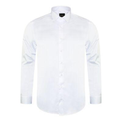 6th Sense Formal Stretch Shirt White