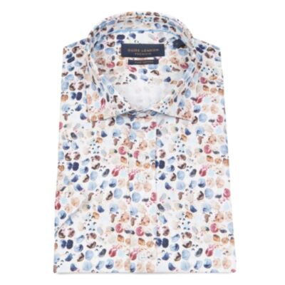Guide London SS Printed shirt Tan -Blue